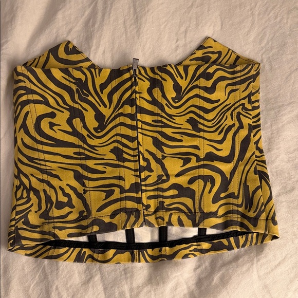 Miaou Yellow zebra print corset top - Picture 4 of 5